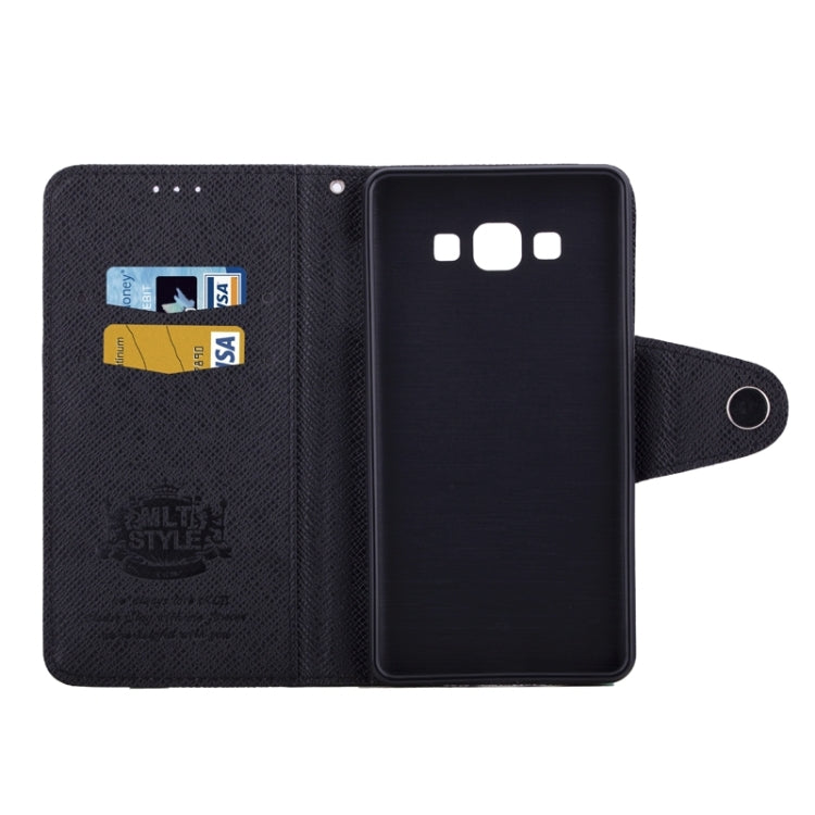 Cross Texture Horizontal Flip Leather Case with Holder & Card Slots for Galaxy A7 / A700F