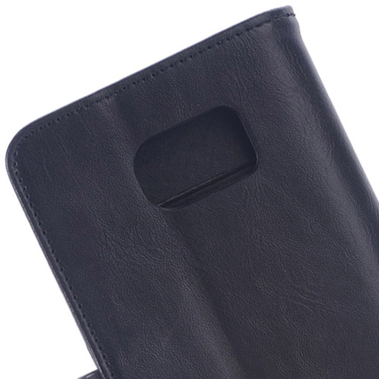 For Galaxy S6 Edge Oil Skin Texture Horizontal Flip Magnetic Buckle Leather Case with 3 Page Card Slots & Wallet & Holder