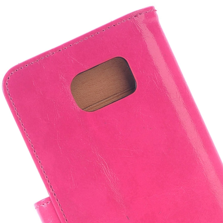 For Galaxy S6 Edge Oil Skin Texture Horizontal Flip Magnetic Buckle Leather Case with 3 Page Card Slots & Wallet & Holder