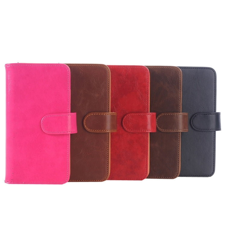 For Galaxy S6 Edge Oil Skin Texture Horizontal Flip Magnetic Buckle Leather Case with 3 Page Card Slots & Wallet & Holder