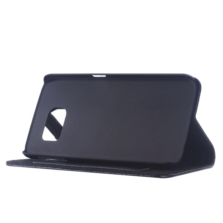 For Galaxy S6 Edge Litchi Texture Horizontal Flip Genuine Leather Case with Card Slots & Holder