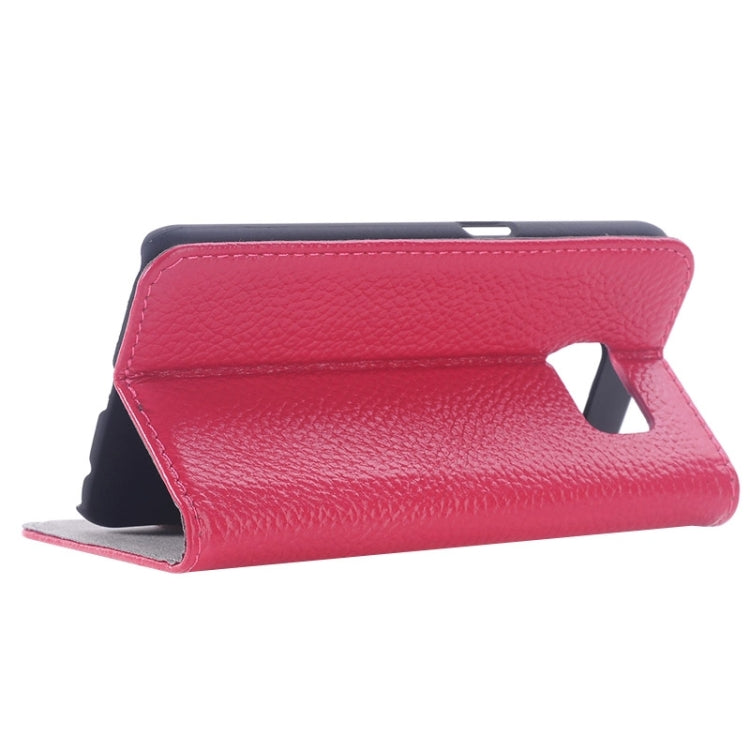 For Galaxy S6 Edge Litchi Texture Horizontal Flip Genuine Leather Case with Card Slots & Holder