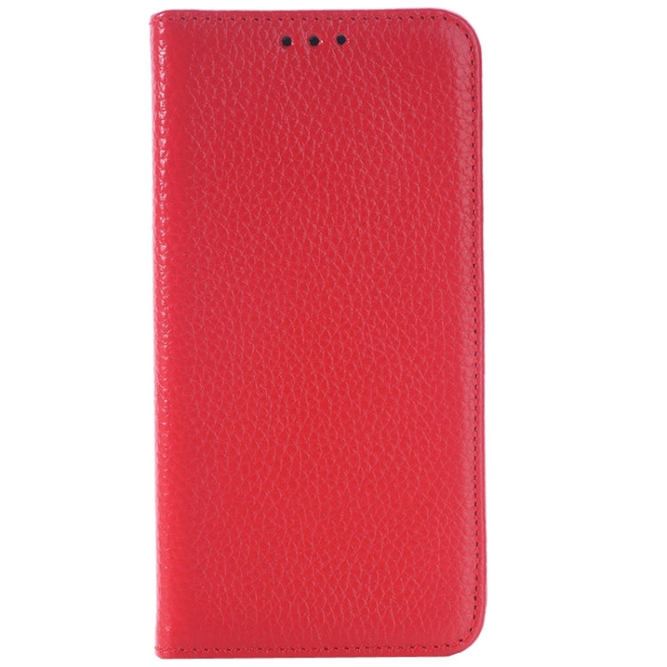 For Galaxy S6 Edge Litchi Texture Horizontal Flip Genuine Leather Case with Card Slots & Holder
