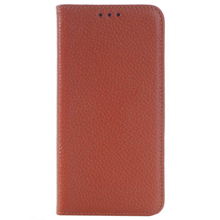 For Galaxy S6 Edge Litchi Texture Horizontal Flip Genuine Leather Case with Card Slots & Holder