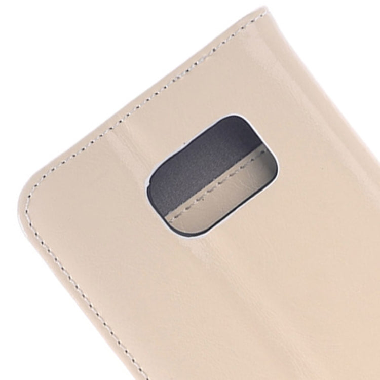For Galaxy S6 Edge Oil Skin Texture Horizontal Flip Genuine Leather Case with Card Slots & Holder