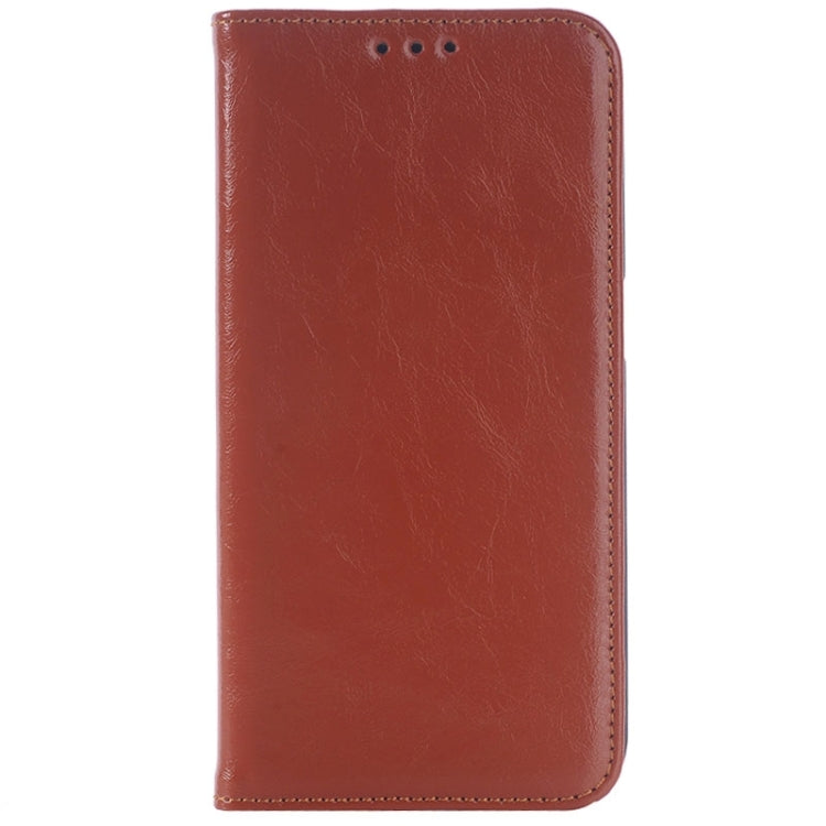 For Galaxy S6 Edge Oil Skin Texture Horizontal Flip Genuine Leather Case with Card Slots & Holder