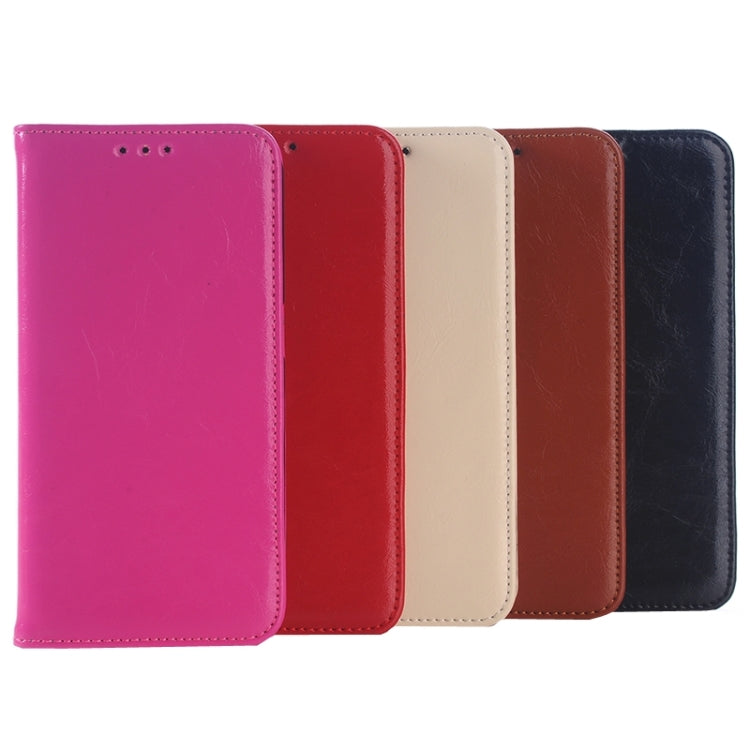 For Galaxy S6 Edge Oil Skin Texture Horizontal Flip Genuine Leather Case with Card Slots & Holder