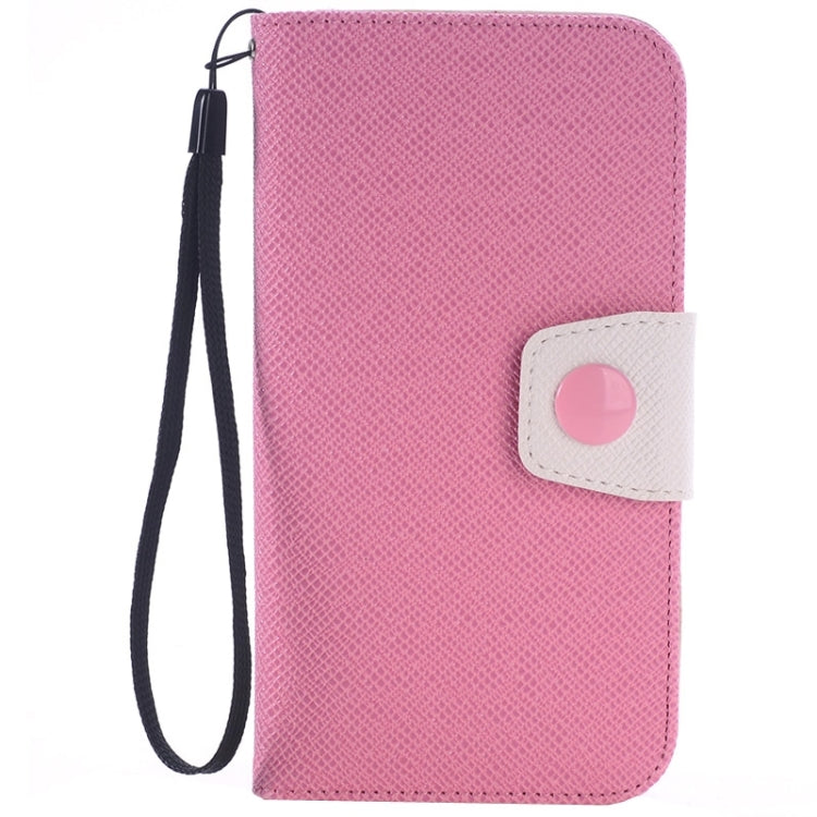 For Galaxy S6 Edge Grain Texture Horizontal Flip Magnetic Buckle Contrast Color Leather Case with Card Slots & Wallet & Holder & Lanyard