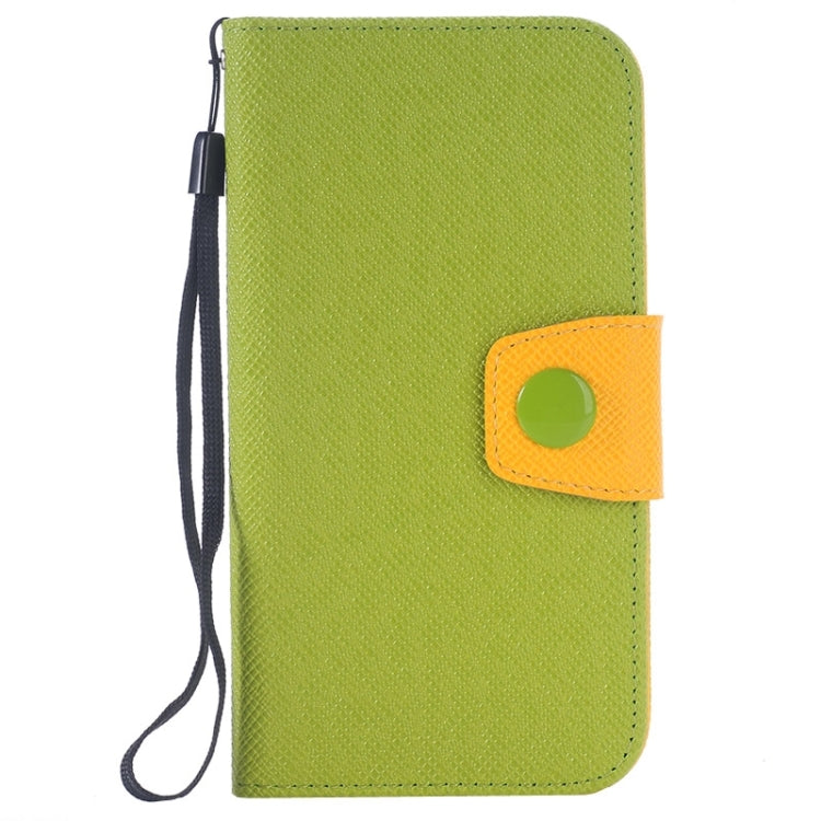 For Galaxy S6 Edge Grain Texture Horizontal Flip Magnetic Buckle Contrast Color Leather Case with Card Slots & Wallet & Holder & Lanyard