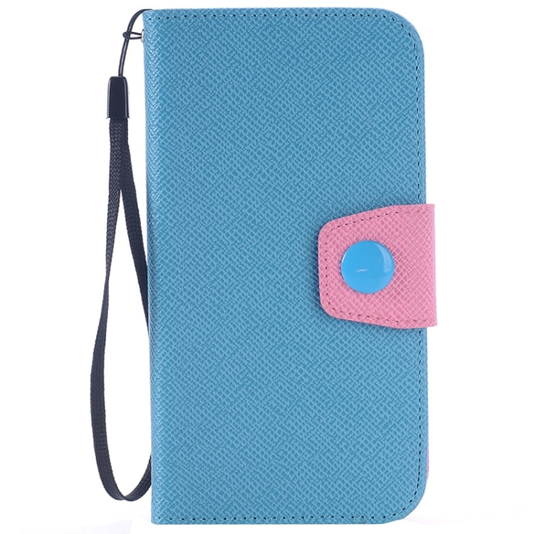 For Galaxy S6 Edge Grain Texture Horizontal Flip Magnetic Buckle Contrast Color Leather Case with Card Slots & Wallet & Holder & Lanyard