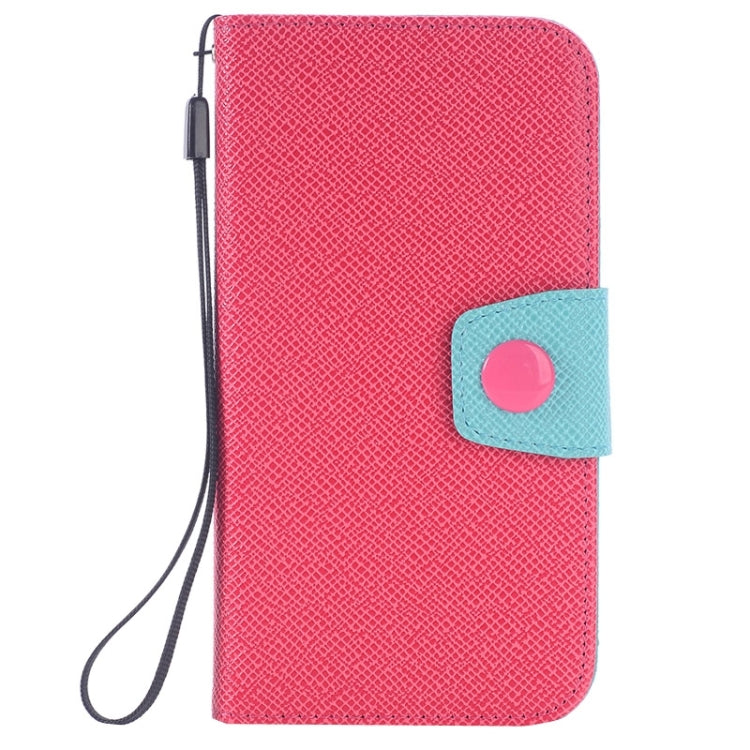 For Galaxy S6 Edge Grain Texture Horizontal Flip Magnetic Buckle Contrast Color Leather Case with Card Slots & Wallet & Holder & Lanyard