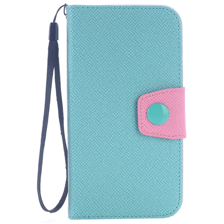 For Galaxy S6 Edge Grain Texture Horizontal Flip Magnetic Buckle Contrast Color Leather Case with Card Slots & Wallet & Holder & Lanyard