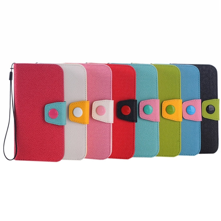 For Galaxy S6 Edge Grain Texture Horizontal Flip Magnetic Buckle Contrast Color Leather Case with Card Slots & Wallet & Holder & Lanyard