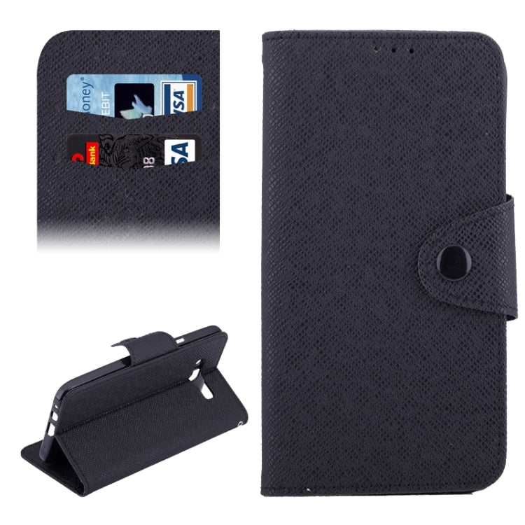 Cross Texture Horizontal Flip Leather Case with Holder & Card Slots for Galaxy E7