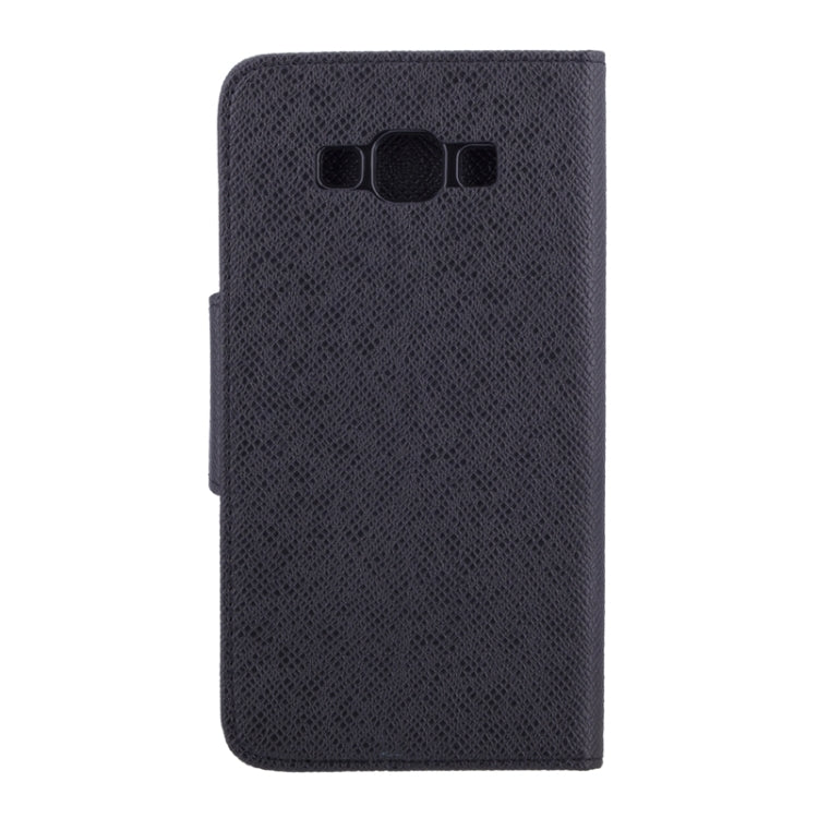 Cross Texture Horizontal Flip Leather Case with Holder & Card Slots for Galaxy E7