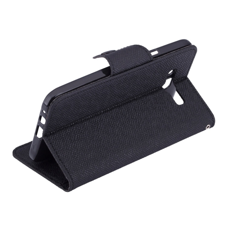 Cross Texture Horizontal Flip Leather Case with Holder & Card Slots for Galaxy E7