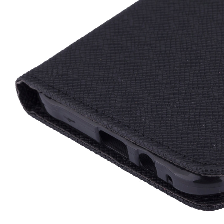 Cross Texture Horizontal Flip Leather Case with Holder & Card Slots for Galaxy E7