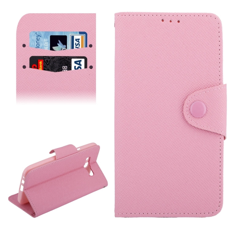 Cross Texture Horizontal Flip Leather Case with Holder & Card Slots for Galaxy E7