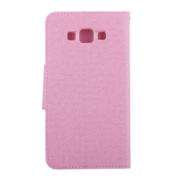 Cross Texture Horizontal Flip Leather Case with Holder & Card Slots for Galaxy E7