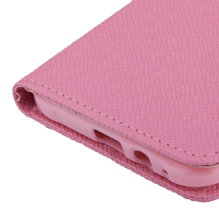 Cross Texture Horizontal Flip Leather Case with Holder & Card Slots for Galaxy E7