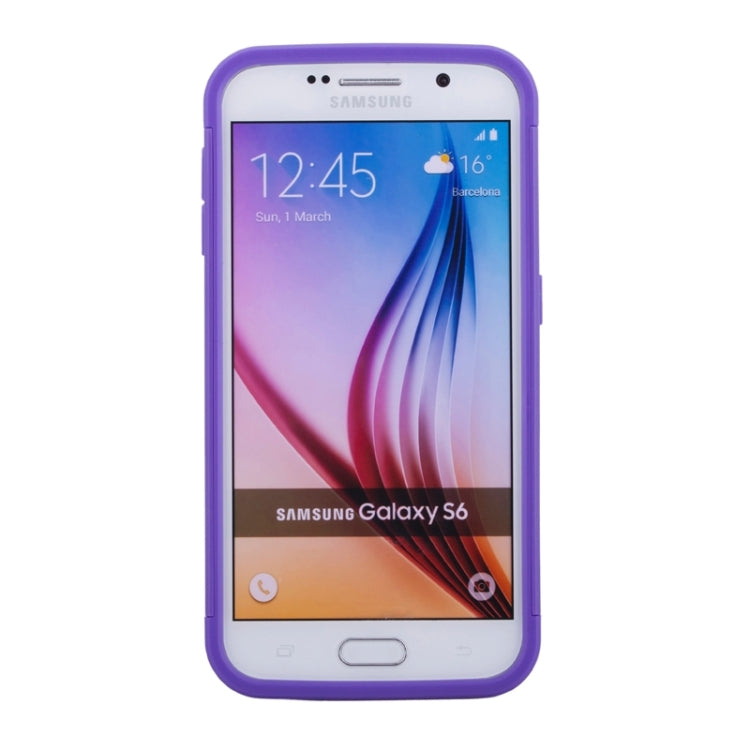 For Galaxy S6 2 in 1 Contrast Color Silicone & Plastic Case