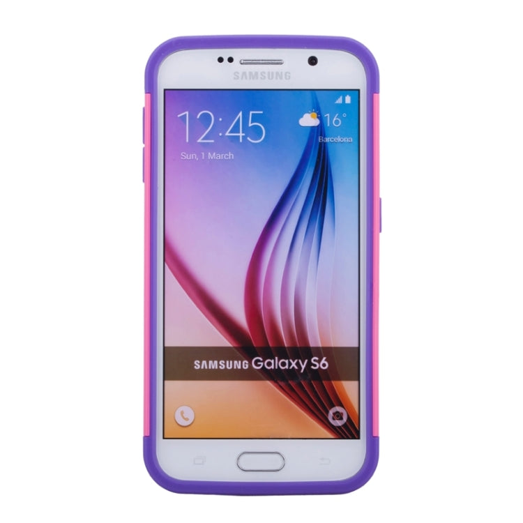 For Galaxy S6 2 in 1 Contrast Color Silicone & Plastic Case