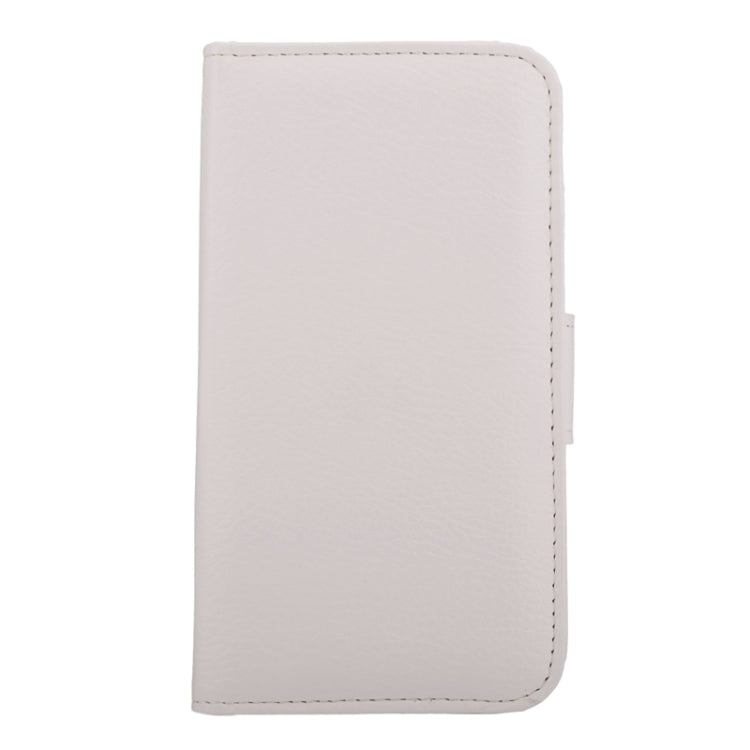 For Galaxy S6 Edge Litchi Texture Leather Case with Seven Card Slots & Wallet (White)