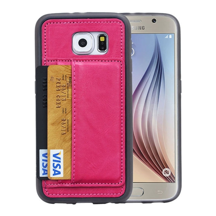 For Galaxy S6 / G920 Crazy Horse Texture PU Leather + TPU + PC Case with Card Slots & Holder