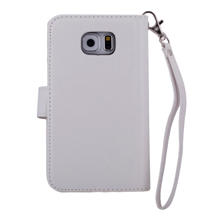 For Galaxy S6 Wallet Style Litchi Texture Leather Case with Nine Card Slots & Lanyard