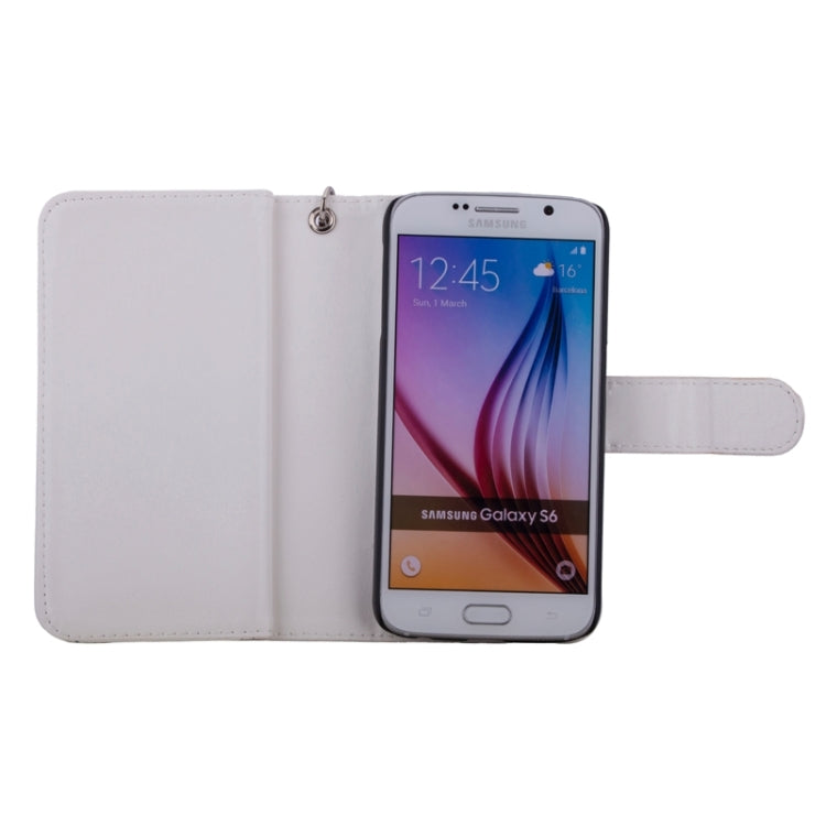 For Galaxy S6 Wallet Style Litchi Texture Leather Case with Nine Card Slots & Lanyard