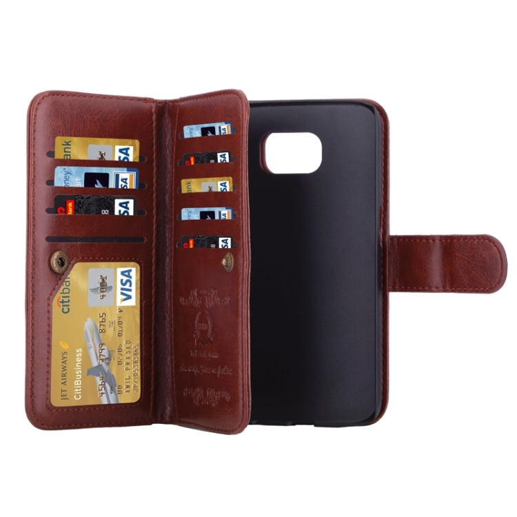 For Galaxy S6 Wallet Style Litchi Texture Leather Case with Nine Card Slots & Lanyard