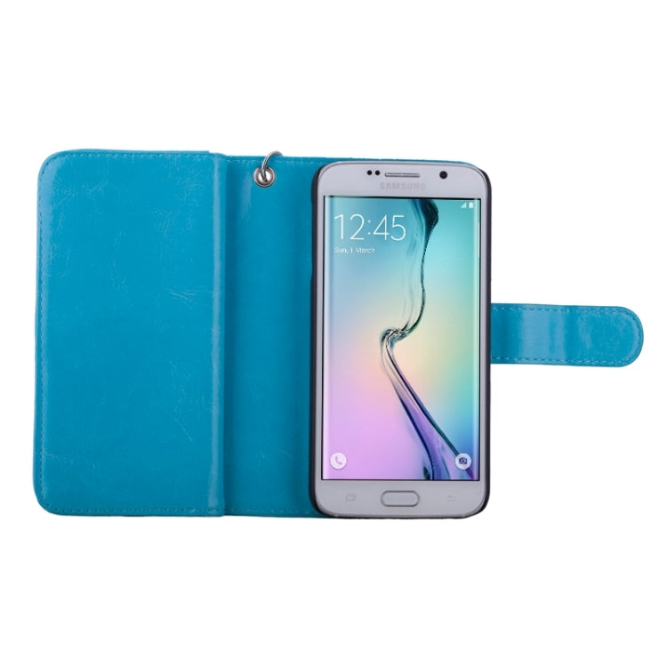 For Galaxy S6 Edge Wallet Style Litchi Texture Leather Case with Nine Card Slots & Lanyard