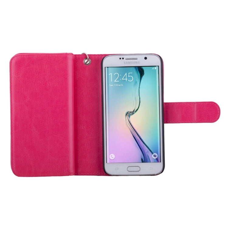 For Galaxy S6 Edge Wallet Style Litchi Texture Leather Case with Nine Card Slots & Lanyard