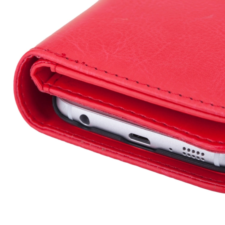 For Galaxy S6 Edge Wallet Style Litchi Texture Leather Case with Nine Card Slots & Lanyard