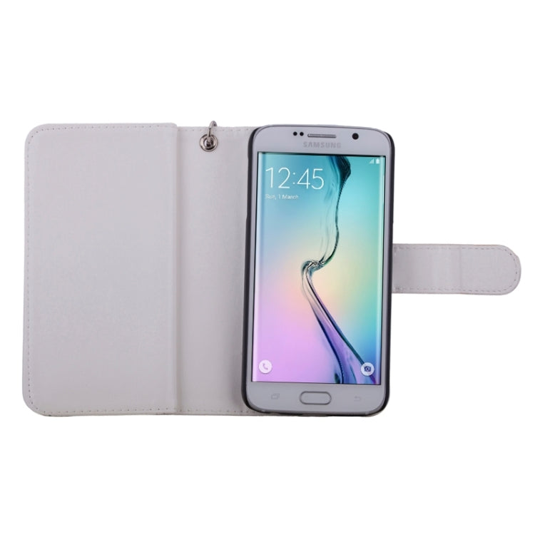 For Galaxy S6 Edge Wallet Style Litchi Texture Leather Case with Nine Card Slots & Lanyard