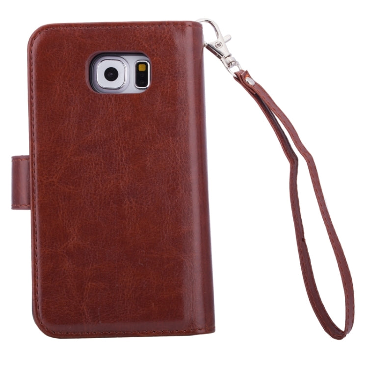 For Galaxy S6 Edge Wallet Style Litchi Texture Leather Case with Nine Card Slots & Lanyard