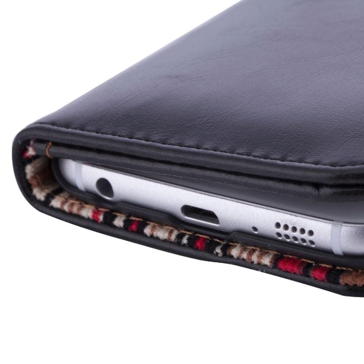 For Galaxy S6 Crazy Texture Leather Case with Card Slots & Wallet & Holder & Stripes Lining