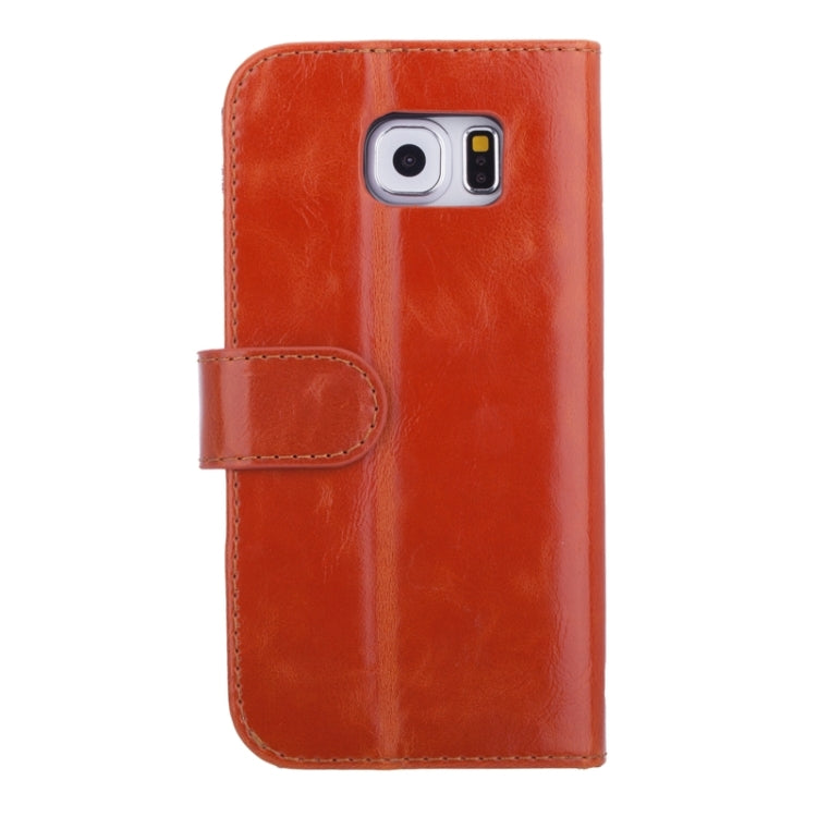 For Galaxy S6 Crazy Texture Leather Case with Card Slots & Wallet & Holder & Stripes Lining