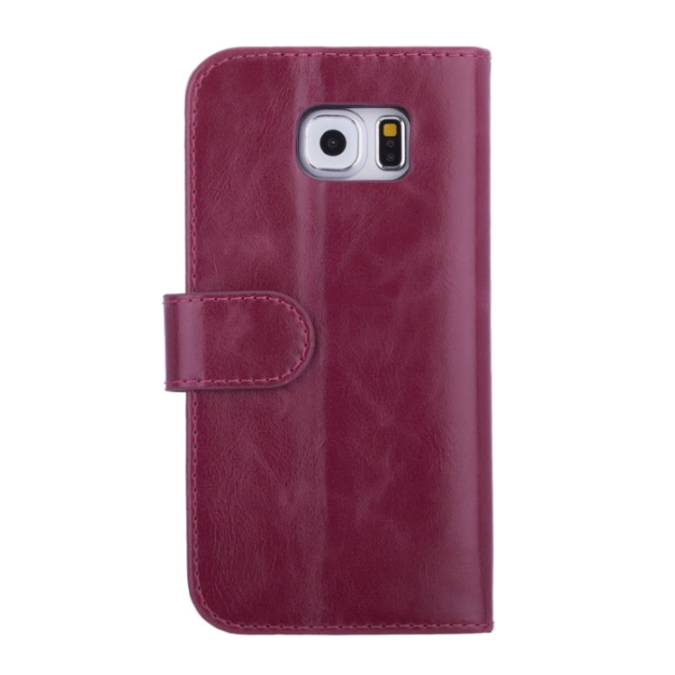 For Galaxy S6 Edge Crazy Texture Leather Case with Card Slots & Wallet & Holder & Stripes Lining