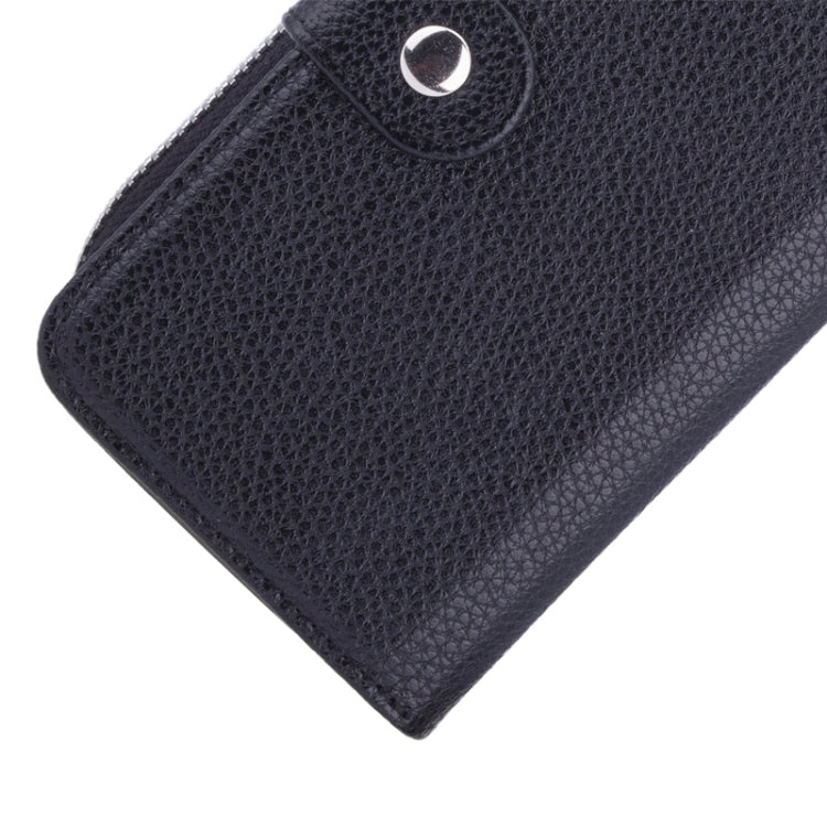 For Galaxy S6 Edge 2 in 1 Separable Zipper Wallet Leather Case with Lanyard (Black)