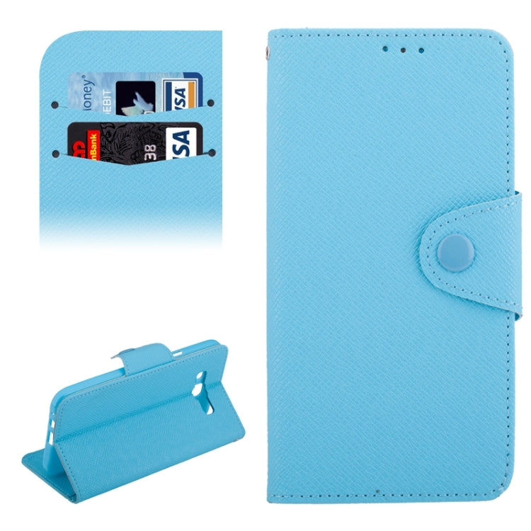For Galaxy E5 Cross Texture Horizontal Flip Leather Case with Holder & Card Slots