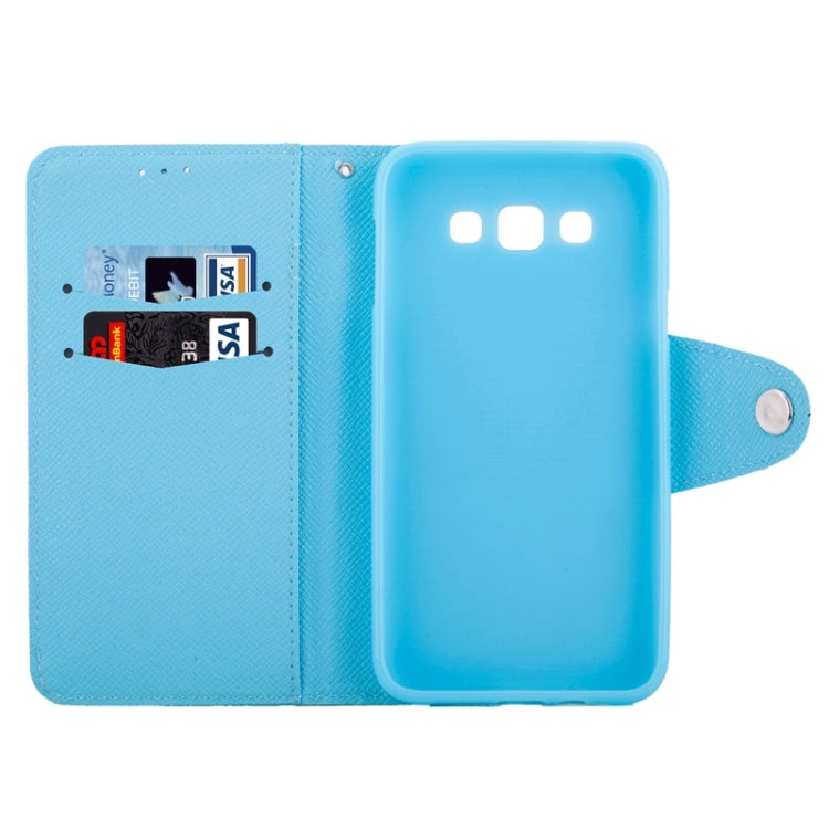 For Galaxy E5 Cross Texture Horizontal Flip Leather Case with Holder & Card Slots