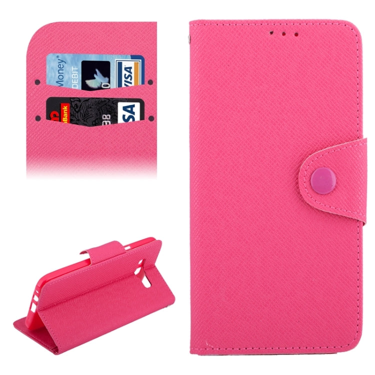 For Galaxy E5 Cross Texture Horizontal Flip Leather Case with Holder & Card Slots