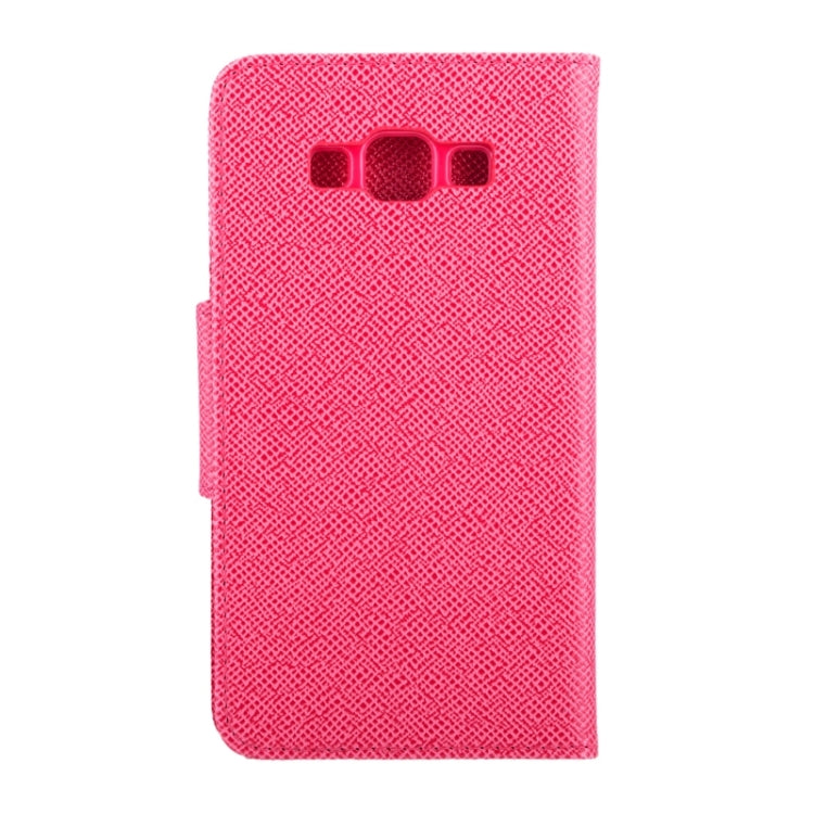 For Galaxy E5 Cross Texture Horizontal Flip Leather Case with Holder & Card Slots