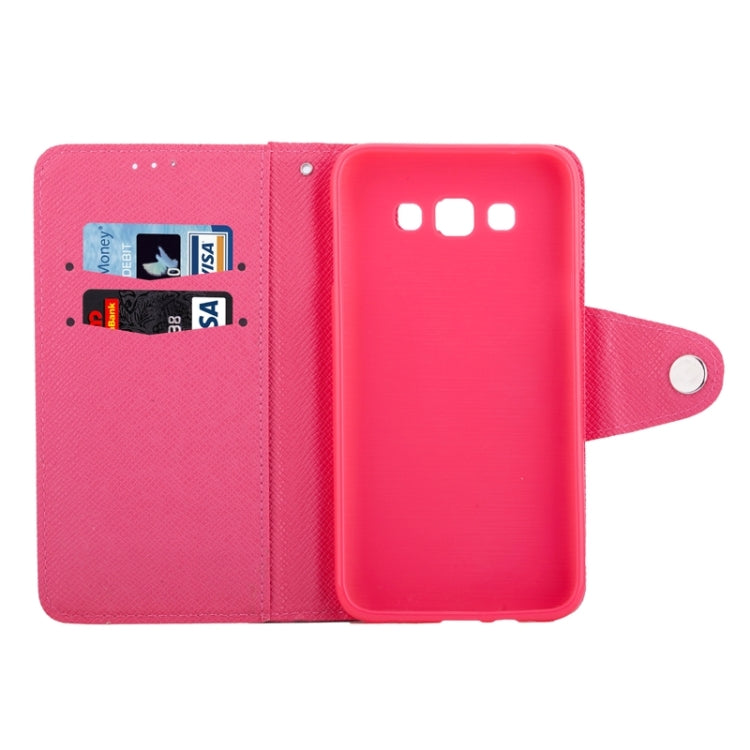 For Galaxy E5 Cross Texture Horizontal Flip Leather Case with Holder & Card Slots