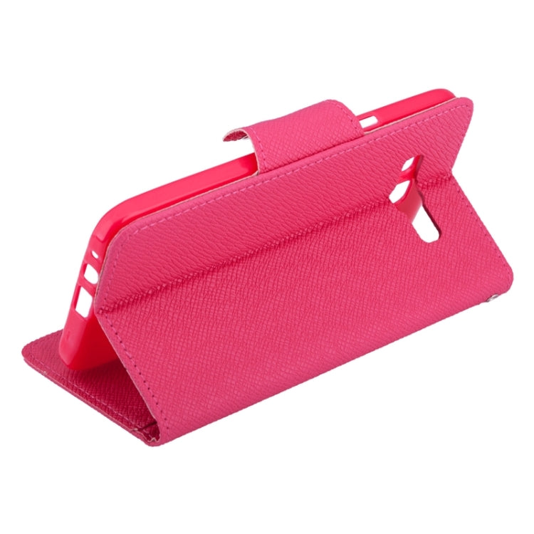 For Galaxy E5 Cross Texture Horizontal Flip Leather Case with Holder & Card Slots