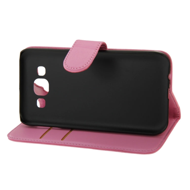Horizontal Flip Magnetic Buckle PU Leather Case with Holder & Card Slot & Wallet for Galaxy E5 / E500