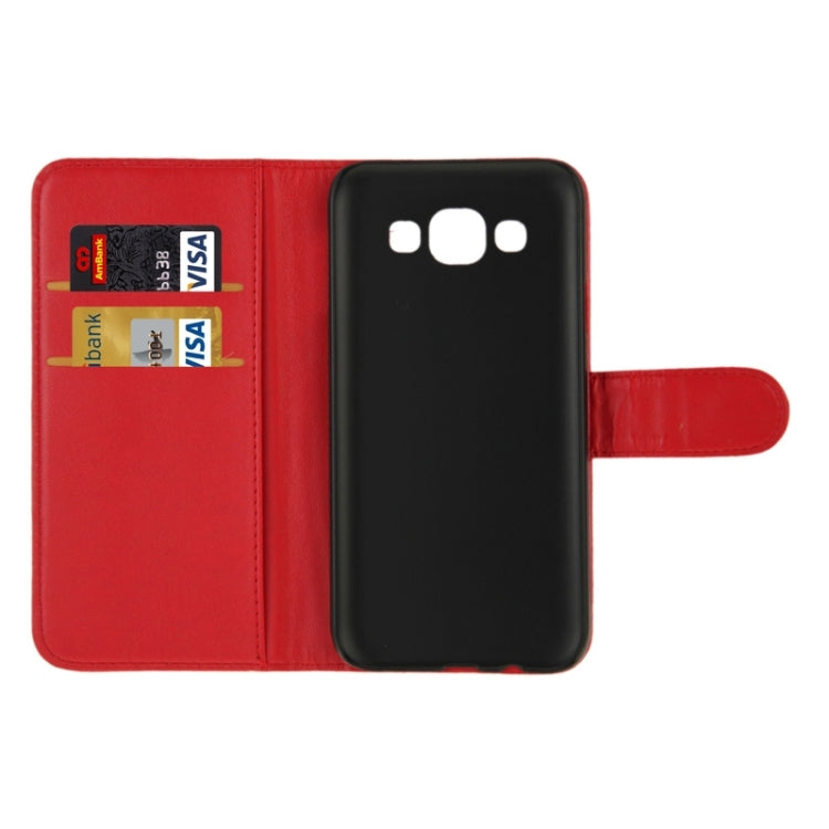 Horizontal Flip Magnetic Buckle PU Leather Case with Holder & Card Slot & Wallet for Galaxy E5 / E500