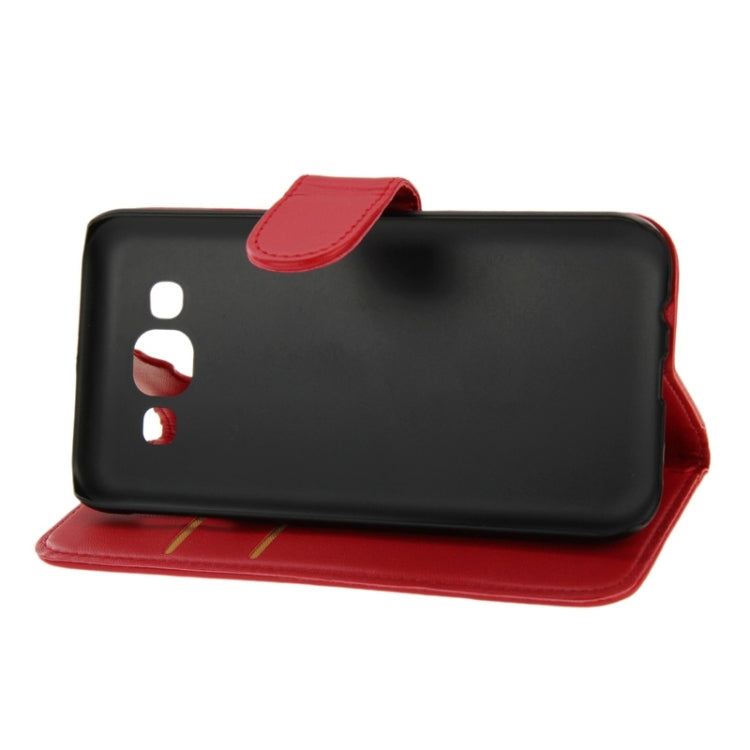 Horizontal Flip Magnetic Buckle PU Leather Case with Holder & Card Slot & Wallet for Galaxy E5 / E500