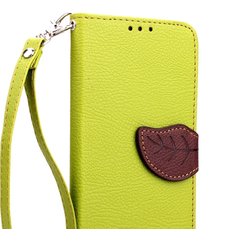For Galaxy S6 Edge Leaf Magnetic Snap Litchi Texture Horizontal Flip Leather Case with Card Slots & Holder & Lanyard